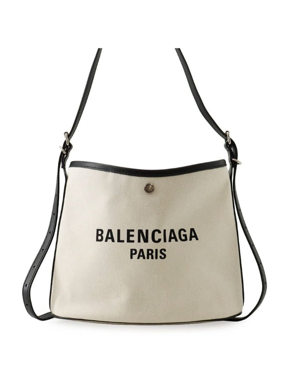 Balenciaga Shoulder Bag Biarritz Small Canvas Leather Black
